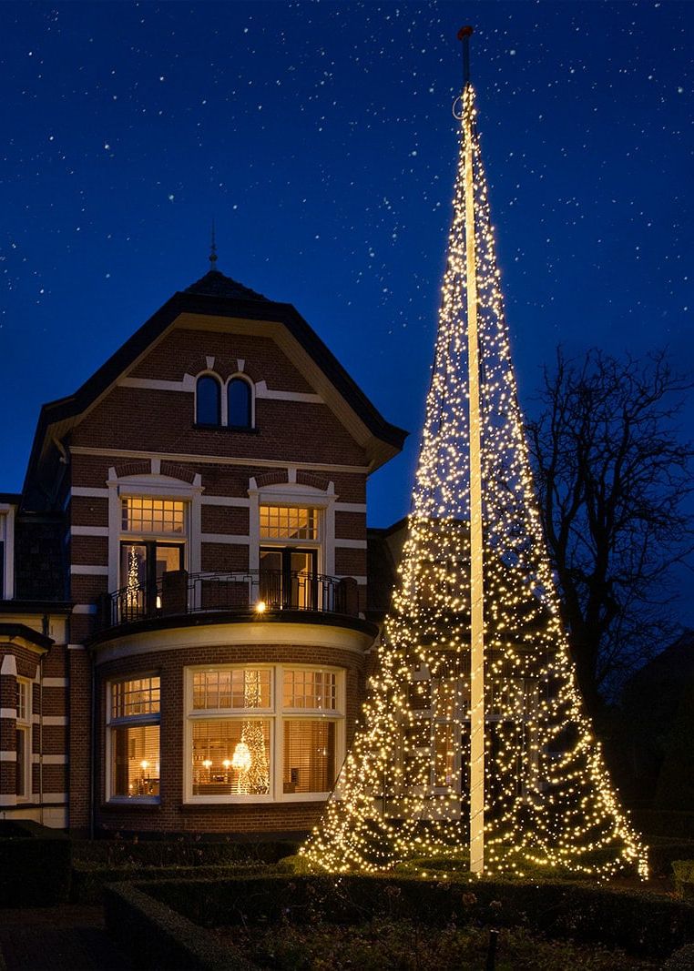 Lighting Of The Christmas Tree 2022 Fairybell - Flagpole Christmas Tree - Christmas Lighting - 10 Meter - 4000  Warm Led Lights - Christmas Tree Lighting For In Every Garden - Fairybell  With Warm Led Lighting - Top
